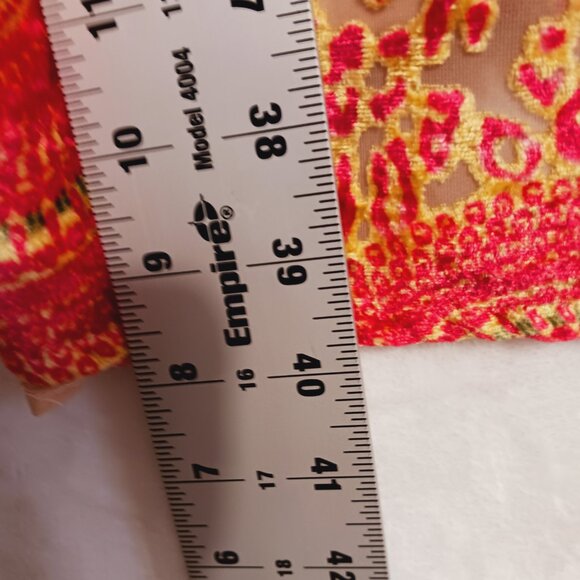 Casual Living, Dress, X, Sheer Burnt Velvet layered over Nude Lining, Pink Trim - Picture 14 of 15